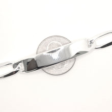 Load image into Gallery viewer, 925 Sterling Silver 9.5mm Personalized Custom Engraved Figaro Link ID Bracelet
