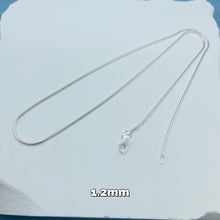 Load image into Gallery viewer, 925 Sterling Silver Snake 1.2mm Chain Necklaces &amp; Bracelets
