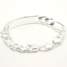 Load image into Gallery viewer, 925 Sterling Silver 11mm Personalized Custom Engraved Figaro Link ID Bracelet
