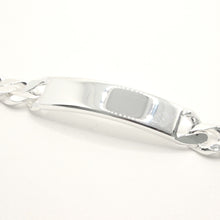 Load image into Gallery viewer, 925 Sterling Silver 11mm Personalized Custom Engraved Figaro Link ID Bracelet
