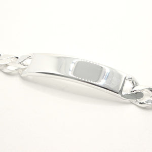 925 Sterling Silver 11mm Personalized Custom Engraved Figaro Link ID Bracelet