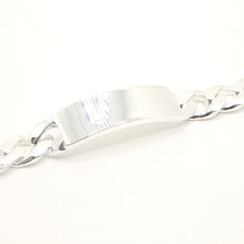 Load image into Gallery viewer, 925 Sterling Silver 12.5mm Personalized Custom Engraved Figaro Link ID Bracelet
