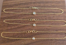 Load image into Gallery viewer, 14K Solid Yellow Gold Bezel Diamond Bracelet Chain
