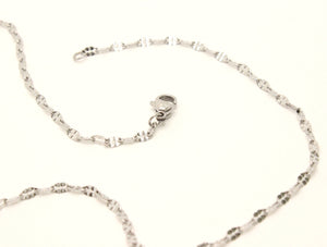 Stainless Steel Miniature Coffee Bean 2.5mm, Sizes 16-24 Inches Chain Necklace