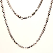 Load image into Gallery viewer, Stainless Steel 3.6mm, Sizes 18-24 Inches Cylindrical Round Box Chain Necklace
