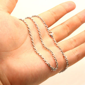 Stainless Steel Miniature Cable Link 3mm Wide, Sizes 16-24 Inches Chain Necklace