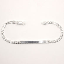 Load image into Gallery viewer, 925 Sterling Silver 4mm Wide Personalized Custom Engraved Curb Link ID Bracelet
