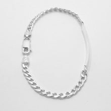 Load image into Gallery viewer, 925 Sterling Silver 4mm Wide Personalized Custom Engraved Curb Link ID Bracelet
