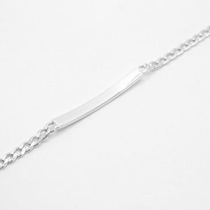 925 Sterling Silver 4mm Wide Personalized Custom Engraved Curb Link ID Bracelet