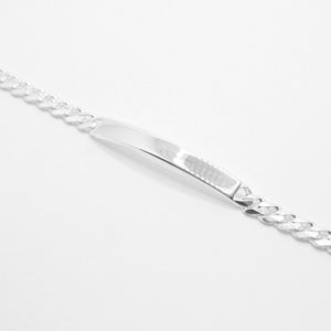 925 Sterling Silver 6mm Wide Personalized Custom Engraved Curb Link ID Bracelet