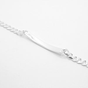 925 Sterling Silver 6mm Wide Personalized Custom Engraved Curb Link ID Bracelet