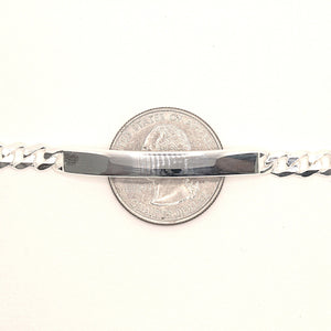 925 Sterling Silver 6mm Wide Personalized Custom Engraved Curb Link ID Bracelet