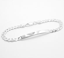 Load image into Gallery viewer, 925 Sterling Silver 6mm Wide Personalized Custom Engraved Curb Link ID Bracelet
