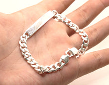 Load image into Gallery viewer, 925 Sterling Silver 7mm Wide Personalized Custom Engraved Curb Link ID Bracelet
