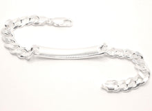 Load image into Gallery viewer, 925 Sterling Silver 8mm Personalized Custom Engraved Figaro Link ID Bracelet
