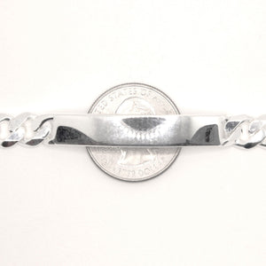 925 Sterling Silver 8mm Personalized Custom Engraved Figaro Link ID Bracelet