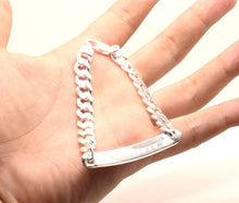 Load image into Gallery viewer, 925 Sterling Silver 8mm Personalized Custom Engraved Figaro Link ID Bracelet
