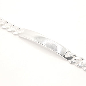 925 Sterling Silver 8mm Personalized Custom Engraved Figaro Link ID Bracelet