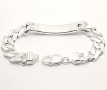 Load image into Gallery viewer, 925 Sterling Silver 11mm Personalized Custom Engraved Figaro Link ID Bracelet
