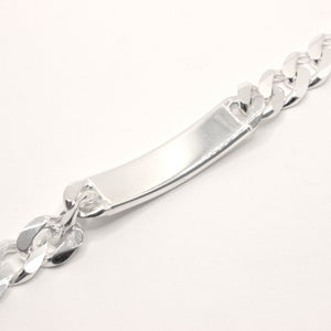 925 Sterling Silver 11mm Personalized Custom Engraved Figaro Link ID Bracelet