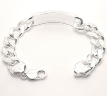 Load image into Gallery viewer, 925 Sterling Silver 12.5mm Personalized Custom Engraved Figaro Link ID Bracelet
