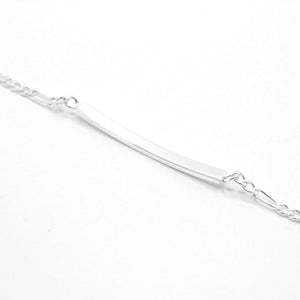 925 Sterling Silver 3.5mm Personalized Custom Engraved Figaro Link ID Bracelet