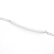 Load image into Gallery viewer, 925 Sterling Silver 3.5mm Personalized Custom Engraved Figaro Link ID Bracelet
