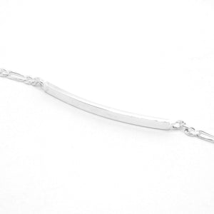 925 Sterling Silver 3.5mm Personalized Custom Engraved Figaro Link ID Bracelet