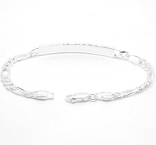 Load image into Gallery viewer, 925 Sterling Silver 5mm Personalized Custom Engraved Figaro Link ID Bracelet
