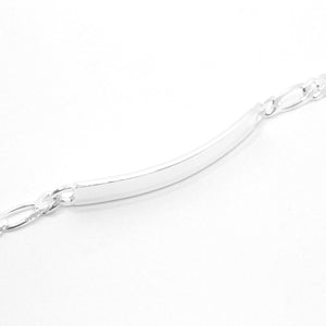 925 Sterling Silver 5mm Personalized Custom Engraved Figaro Link ID Bracelet