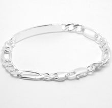 Load image into Gallery viewer, 925 Sterling Silver 6mm Personalized Custom Engraved Figaro Link ID Bracelet
