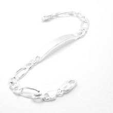 Load image into Gallery viewer, 925 Sterling Silver 7mm Personalized Custom Engraved Figaro Link ID Bracelet
