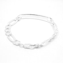 Load image into Gallery viewer, 925 Sterling Silver 8mm Personalized Custom Engraved Figaro Link ID Bracelet
