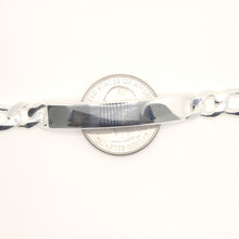 Load image into Gallery viewer, 925 Sterling Silver 8mm Personalized Custom Engraved Figaro Link ID Bracelet
