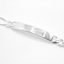 Load image into Gallery viewer, 925 Sterling Silver 8mm Personalized Custom Engraved Figaro Link ID Bracelet
