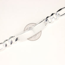 Load image into Gallery viewer, 925 Sterling Silver 11mm Personalized Custom Engraved Figaro Link ID Bracelet
