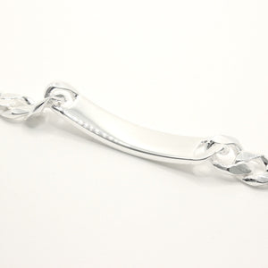 925 Sterling Silver 11mm Personalized Custom Engraved Figaro Link ID Bracelet