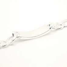 Load image into Gallery viewer, 925 Sterling Silver 12.5mm Personalized Custom Engraved Figaro Link ID Bracelet
