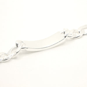 925 Sterling Silver 12.5mm Personalized Custom Engraved Figaro Link ID Bracelet