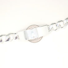 Load image into Gallery viewer, 925 Sterling Silver 12.5mm Personalized Custom Engraved Figaro Link ID Bracelet
