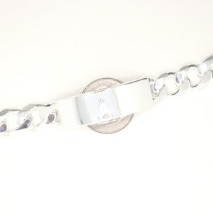 925 Sterling Silver 12.5mm Personalized Custom Engraved Figaro Link ID Bracelet