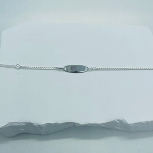 925 Sterling Silver Children ID Curb link fits baby sizes 5 - 6 inch long Bracelet