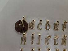 Load image into Gallery viewer, 14K Solid Yellow Gold Initial Pendant Charm Diamond Cut
