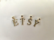 Load image into Gallery viewer, 14K Solid Yellow Gold Initial Pendant Charm Diamond Cut
