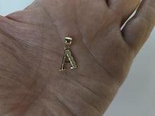 Load image into Gallery viewer, 14K Solid Yellow Gold Initial Pendant Charm Diamond Cut

