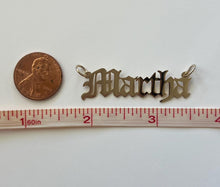 Load image into Gallery viewer, 14k Solid Yellow Gold Personalized Custom Handmade Old English Name Pendant Charm
