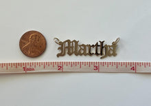 Load image into Gallery viewer, 14k Solid Yellow Gold Personalized Custom Handmade Old English Name Pendant Charm
