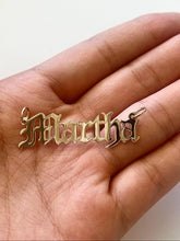 Load image into Gallery viewer, 10k Solid Yellow Gold Personalized Custom Handmade Old English Name Pendant Charm
