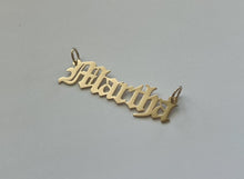 Load image into Gallery viewer, 10k Solid Yellow Gold Personalized Custom Handmade Old English Name Pendant Charm
