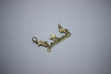 Load image into Gallery viewer, 10K Solid Yellow Gold Personalized Custom Handmade Name Pendant Charm with stars Diamond Cut
